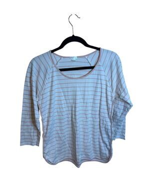 Lake Baby Pink Striped Pima Cotton Long Sleeve Pajama Top
